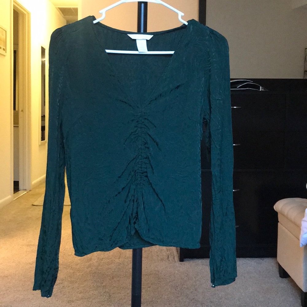 Emerald Green Cinched Dress Shirt
